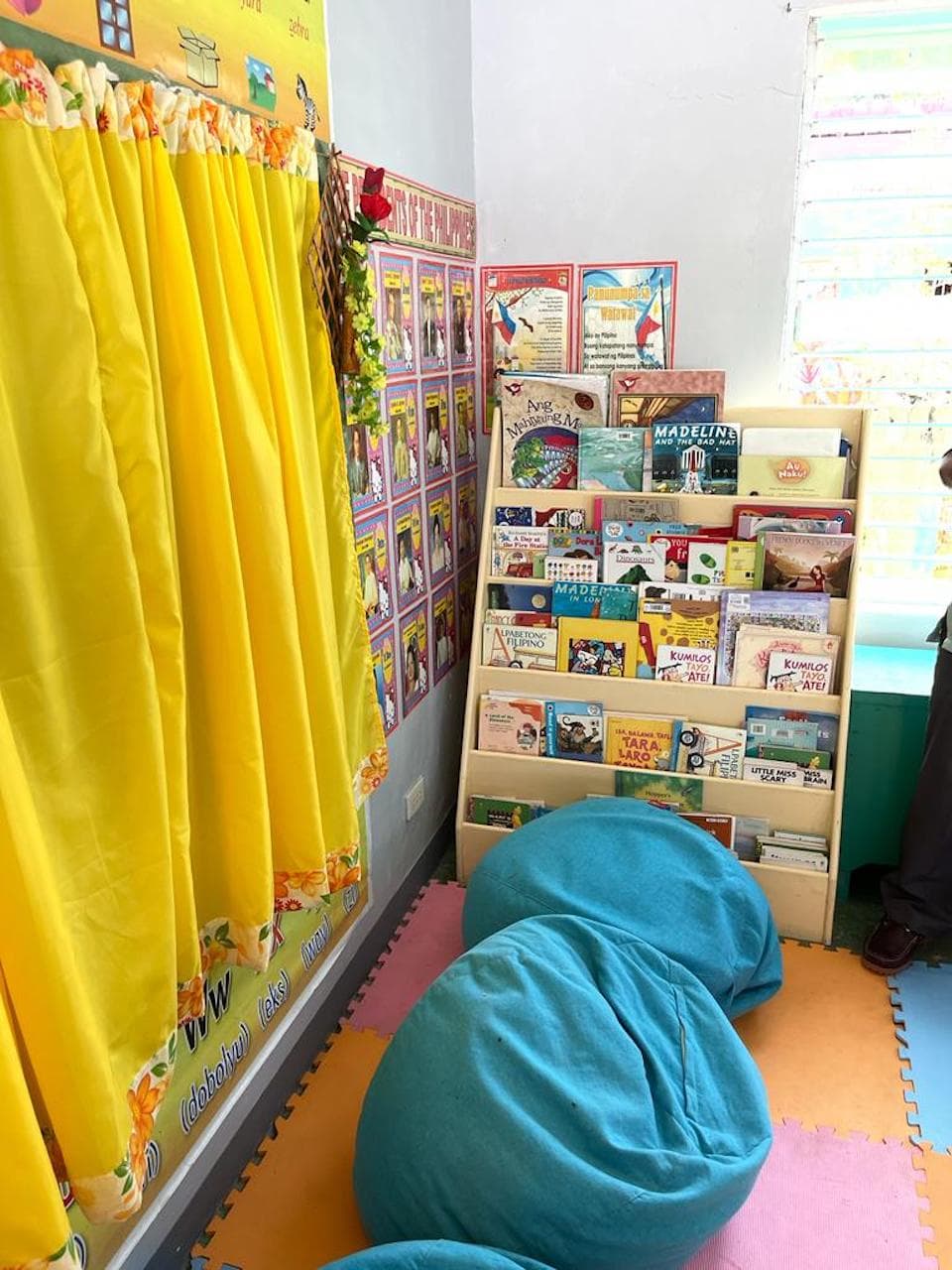 One of Natalia's Reading Nooks - a book shelf lined with children's books